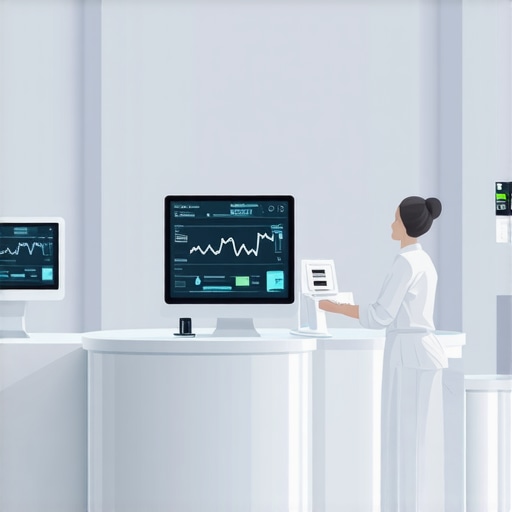 Futuristic medical clinic with advanced technology for weight management