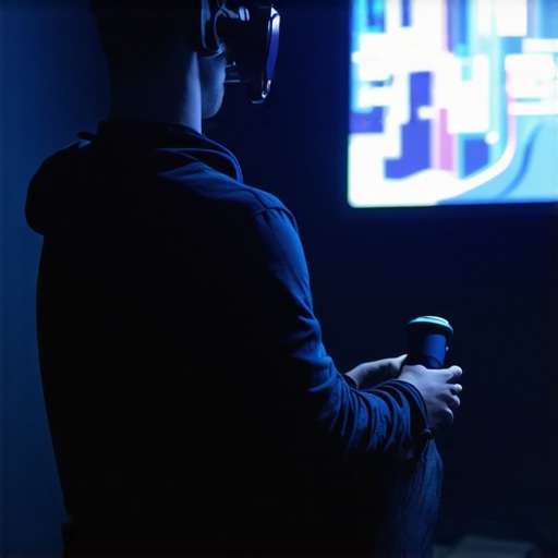 Person using virtual reality headset for immersive workout experience