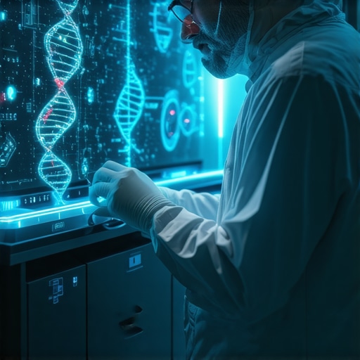 Doctor analyzing genetic data for personalized Ozempic treatment in a futuristic lab