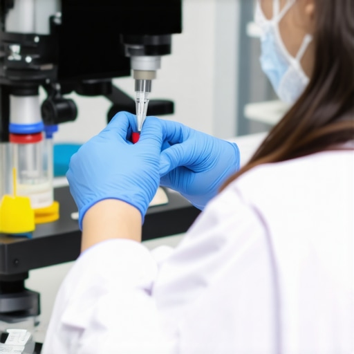 Genetic testing laboratory with advanced equipment analyzing DNA for personalized Ozempic therapy