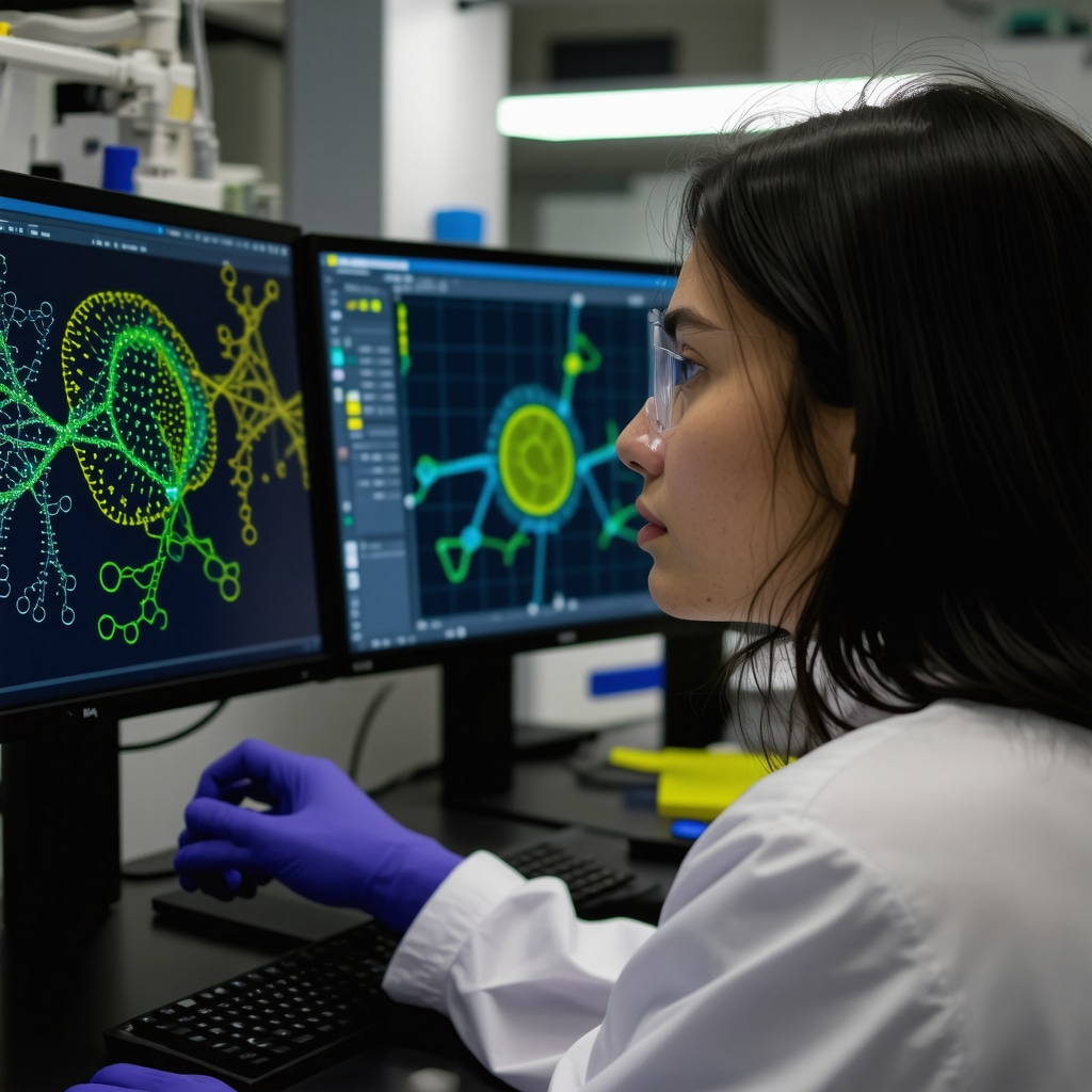 Scientist working on genetic and microbiome analysis in a lab