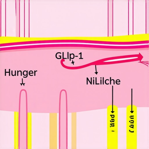 Diagram illustrating how GLP-1 receptor agonists influence appetite regulation and insulin secretion