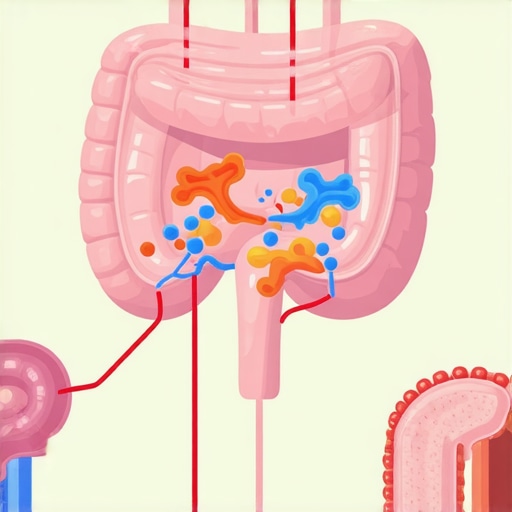 Diagram of the gut-brain axis highlighting hormonal pathways involved in appetite regulation and fat metabolism.