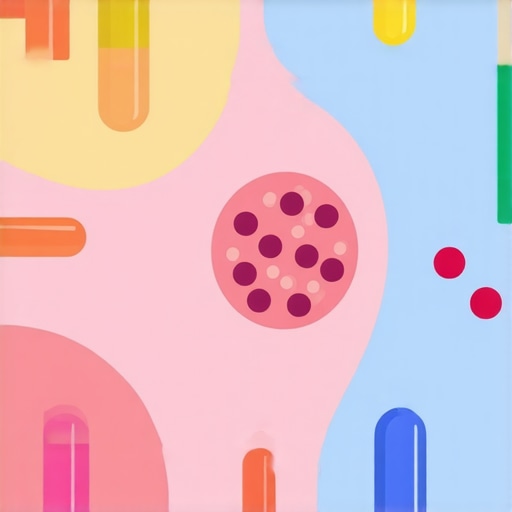 Colorful diagram showing gut bacteria interacting with weight loss pathways