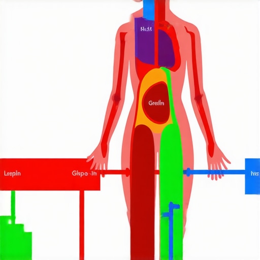 Diagram showing hormones like leptin, ghrelin, insulin, and pathways supporting metabolic flexibility for sustained weight loss.
