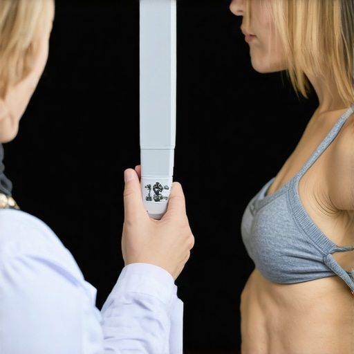 Doctor analyzing weight loss images using forensic tools