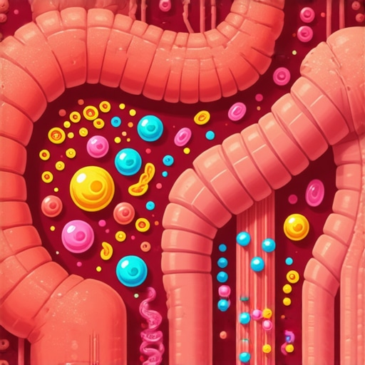 Colorful illustration of gut bacteria representing microbiome health for weight management