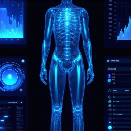 Illustration of a digital health platform displaying personalized weight management data and AI insights