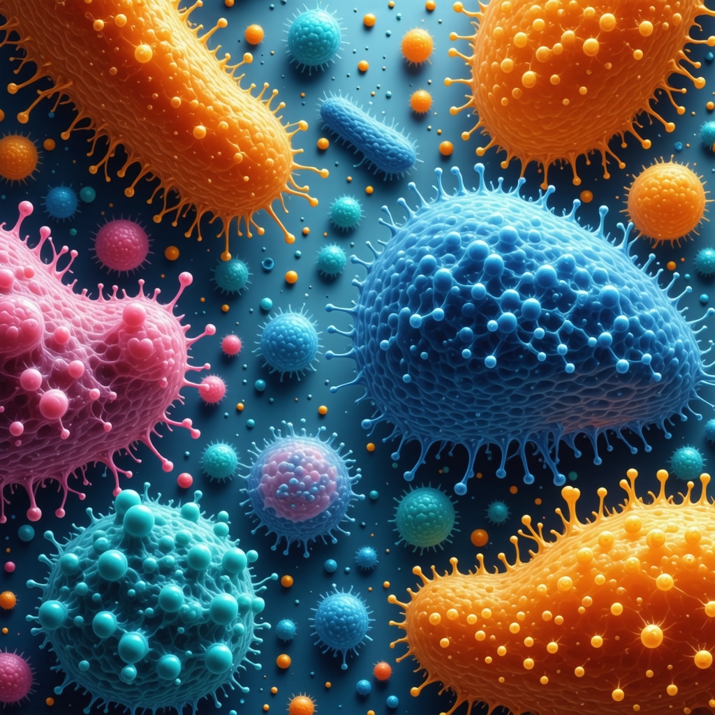 Visual representation of gut microbiota, probiotics, and microbiome testing for personalized health