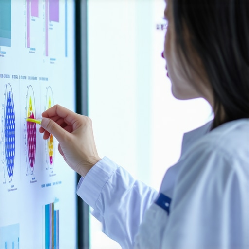 Healthcare professional analyzing genetic and microbiome data for personalized weight loss treatment in a modern lab