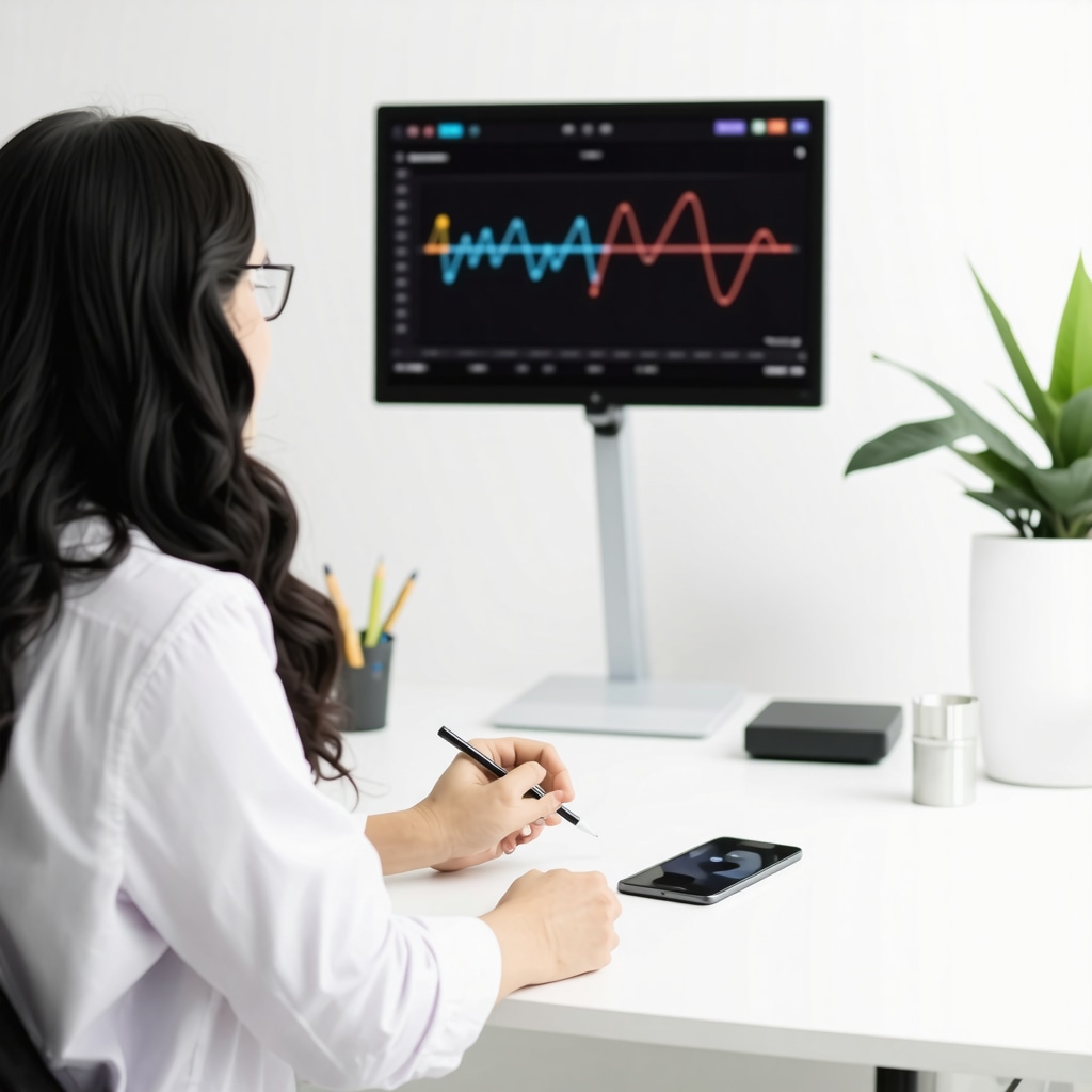 A healthcare professional reviewing genetic test results alongside wearable health tech for tailored Ozempic treatment.