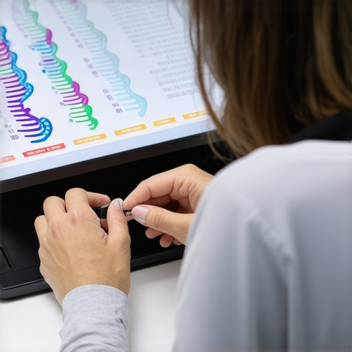 Expert analyzing genetic and microbiome data for tailored weight management strategies