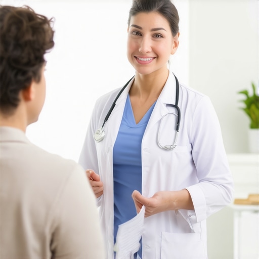 Doctor consulting with patient about weight loss plan in clinic