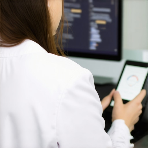Doctor conducting online consultation for Ozempic prescription via telehealth platform, with digital health records in background