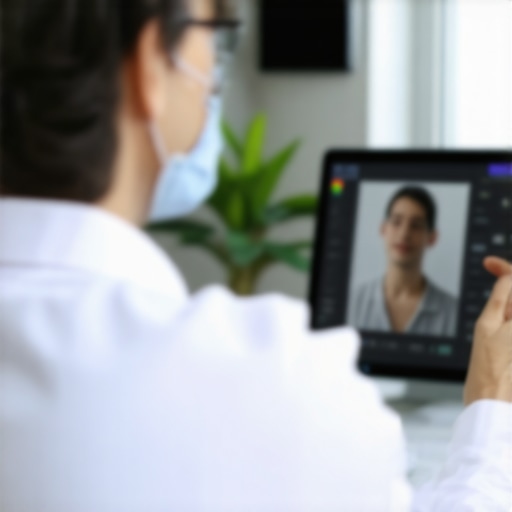 Doctor and patient discussing health via telehealth platform