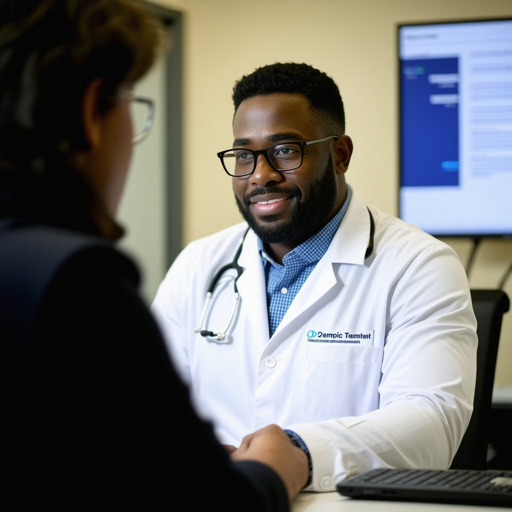 Doctor and patient discussing Ozempic treatment through secure telehealth platform