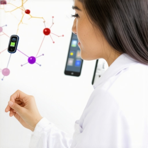 Cellular Pathways of Ozempic in Appetite Regulation Healthcare professional explaining how Ozempic affects hunger hormones at the cellular level with visual aids.