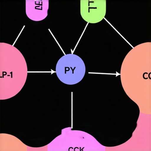 Diagram showing hormonal pathways influenced by Ozempic in appetite control