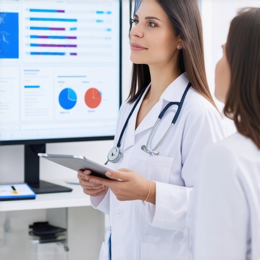 Doctor consulting with patient about sustained weight loss strategies and technology tools