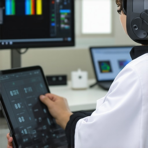 Doctor conducting telehealth consultation with AI tools and remote patient monitoring devices