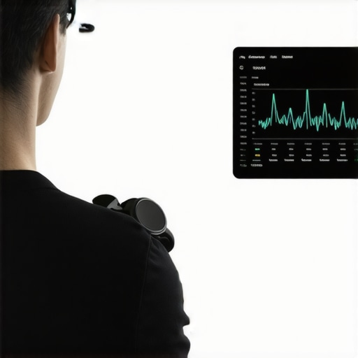 High-tech wearable health monitors displaying real-time glucose and hormone data in a clinical setting