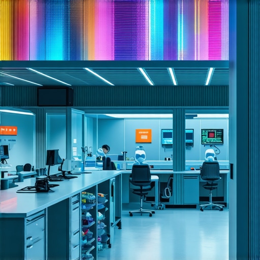 A high-tech medical clinic with genetic testing and personalized healthcare technology for weight management