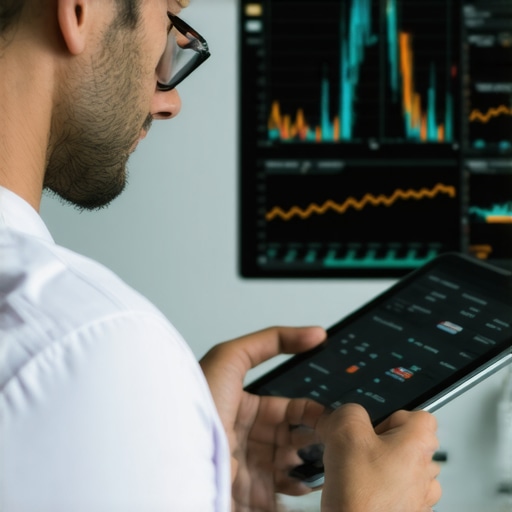 Doctor reviewing patient data digitally in a clinical setting