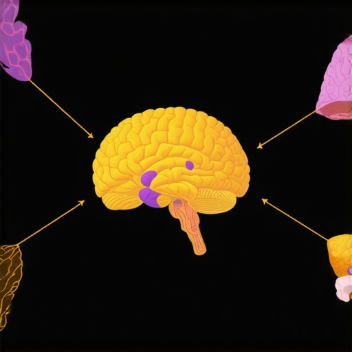 Diagram showing how GLP-1 receptor agonists affect brain pathways regulating hunger and metabolism.