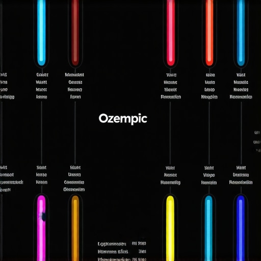 Infographic illustrating Ozempic's action and expected weight loss timeline over months.