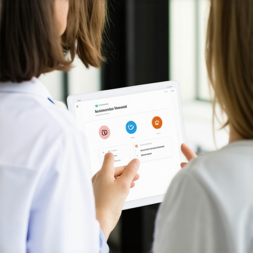 Doctor and patient discussing weight management plan with digital health tracking