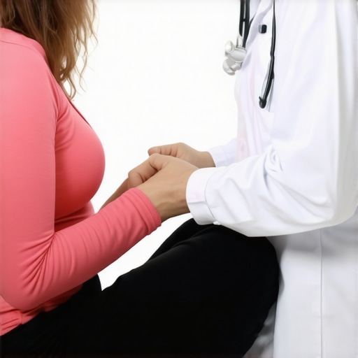 Doctor discussing weight loss plan with patient using digital tools