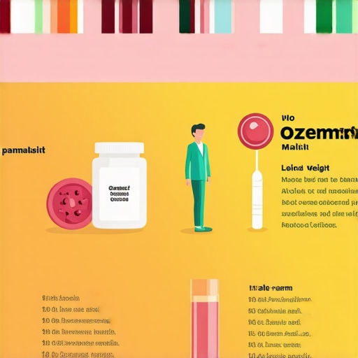 Infographic illustrating Ozempic's mechanism and long-term effects on weight and metabolism.