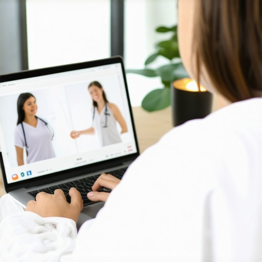 A doctor and patient engaging in a virtual health consultation about Ozempic treatment.