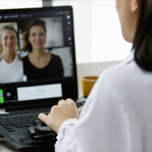 A healthcare professional conducting a telehealth consultation regarding weight management with a patient at home