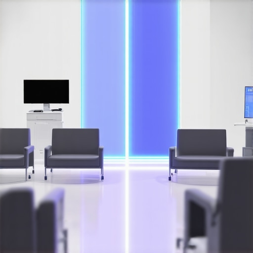 High-tech medical clinic with digital health devices and personalized care