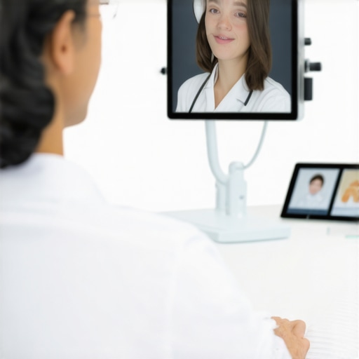 Advanced Telehealth Consultation for Weight Management Healthcare provider conducting a virtual consultation with a patient using digital health tools