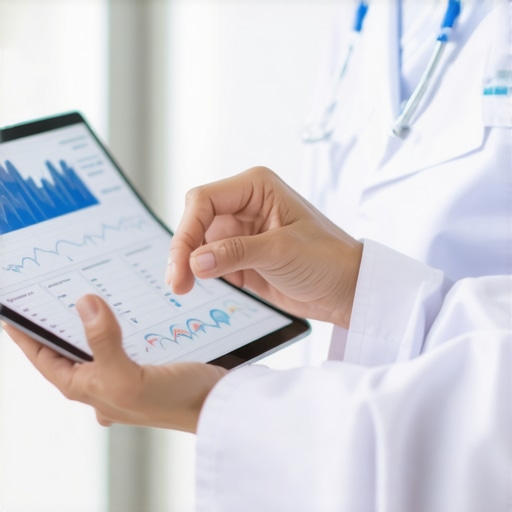 Healthcare professional reviewing digital health data on a tablet for personalized weight loss plan