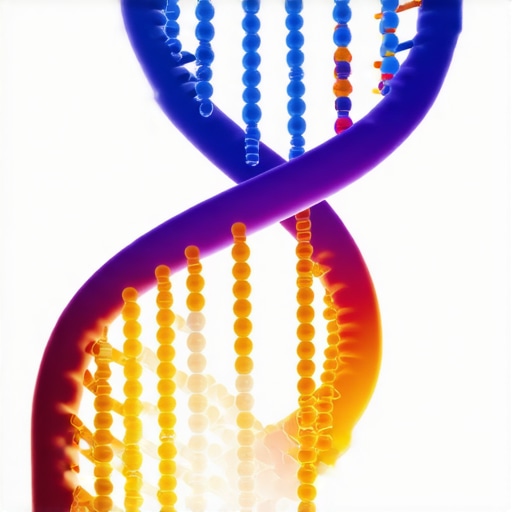 Genomic Personalization in Weight Loss Therapy Genetic DNA strands with GLP-1 receptor symbols showing personalized medicine approach