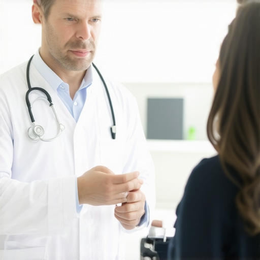 Medical professional consulting with a patient about Ozempic in a clinic.