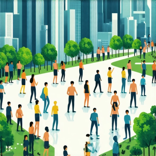 Future of Weight Management in 2025 A modern city with advanced healthcare technology and diverse individuals practicing healthy lifestyles