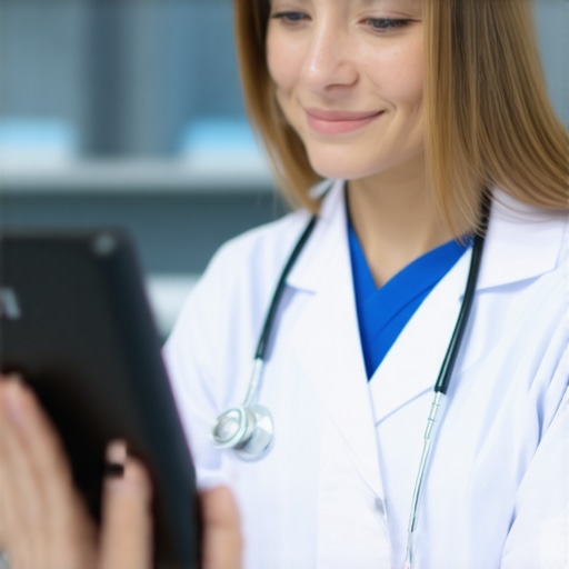 Human Element in Telehealth Doctor and patient in a virtual consultation focusing on human interaction and technology