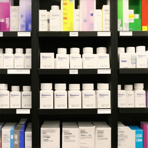 Pharmacy shelves stocked with Ozempic and other diabetes medications
